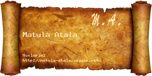 Matula Atala névjegykártya